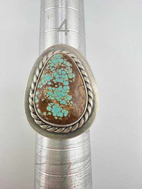 Sterling Silver Jewelry - Handcrafted American Turquoise Raegan Hough 925 Sterling Silver Ring Size 5.5
